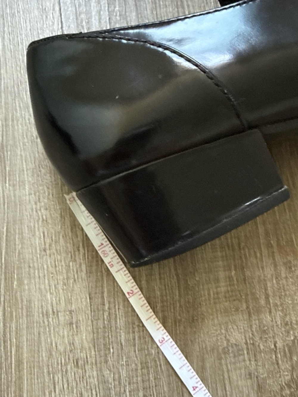 Vintage Born Crown Black Patent Leather Penny Loafer With Block Heel Size 7 - Picture 10 of 11